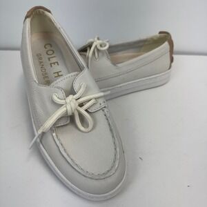 Cole Haan GrandSeries Women 6.5 Boat Shoes White Leather W20439 Grand 360 Loafer